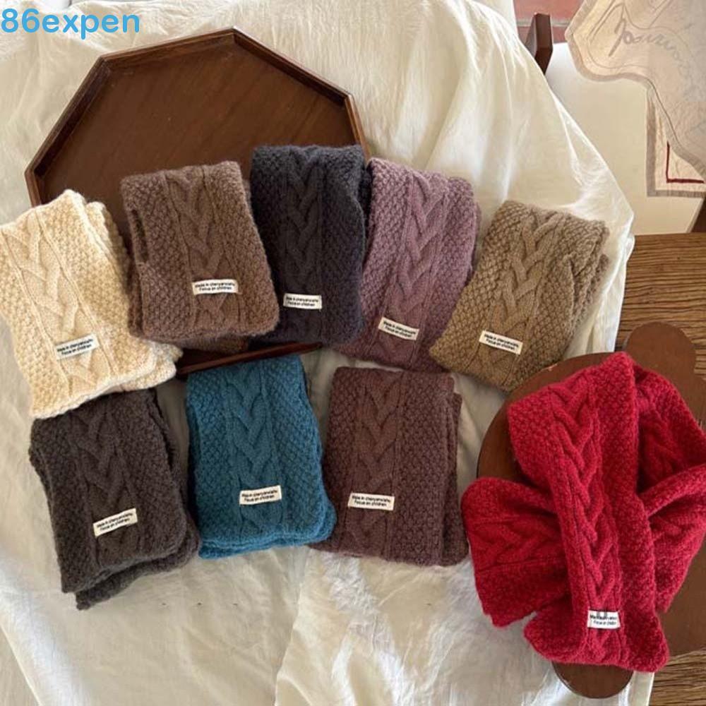 EXPEN1 Lenço Infantil De Malha , Elástico De Cor Sólida Para Crianças , Silenciador Cruzado De Inverno Macio E Combinado
