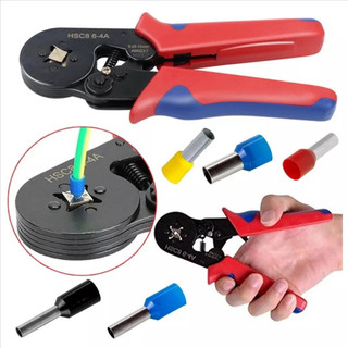 Alicate Crimpar Prensa Com Catraca Ajustável Trava de Segurança Terminal Ilhos Tubular 0,25 A 10mm² 6-4A bombom