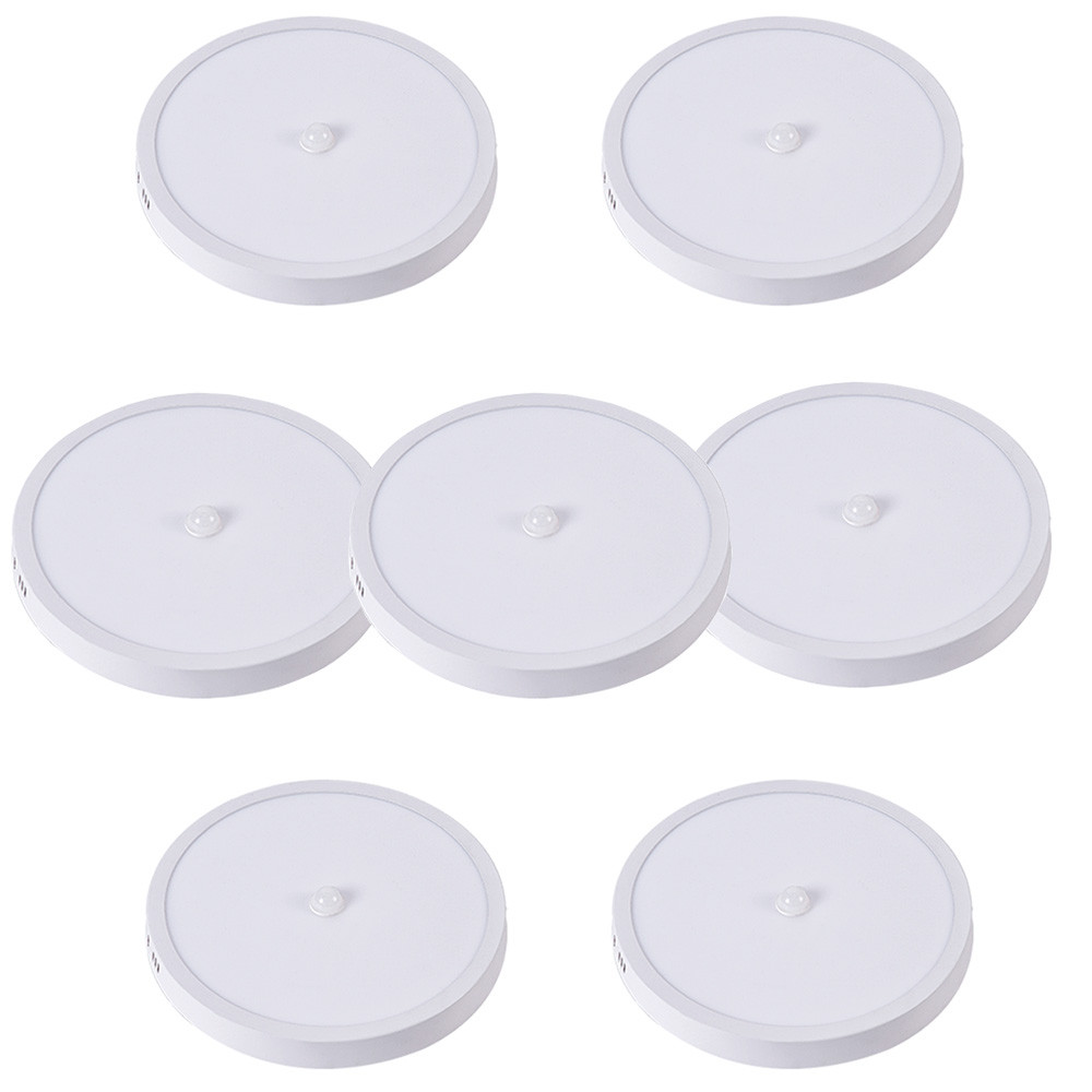 Kit 7 Painel de LED Sobrepor Avant com Sensor de Presença 24W Luz Branca Iluminação Geral