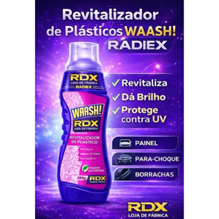 Revitalizador de Plásticos WAASH! Radiex 285g – Brilho Intenso + Proteção UV | Painel, Para-choque e Borrachas em Oferta na Shopee
