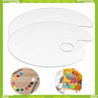 Paleta acrílica transparente transparente 2pcs paleta de pintura artística
