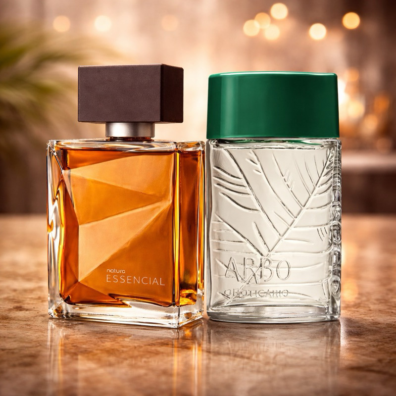 Kit 2 Perfume Masculino Fragrâncias Essencial + Arbo frasco vidro 100ml Refrescante e Marcante