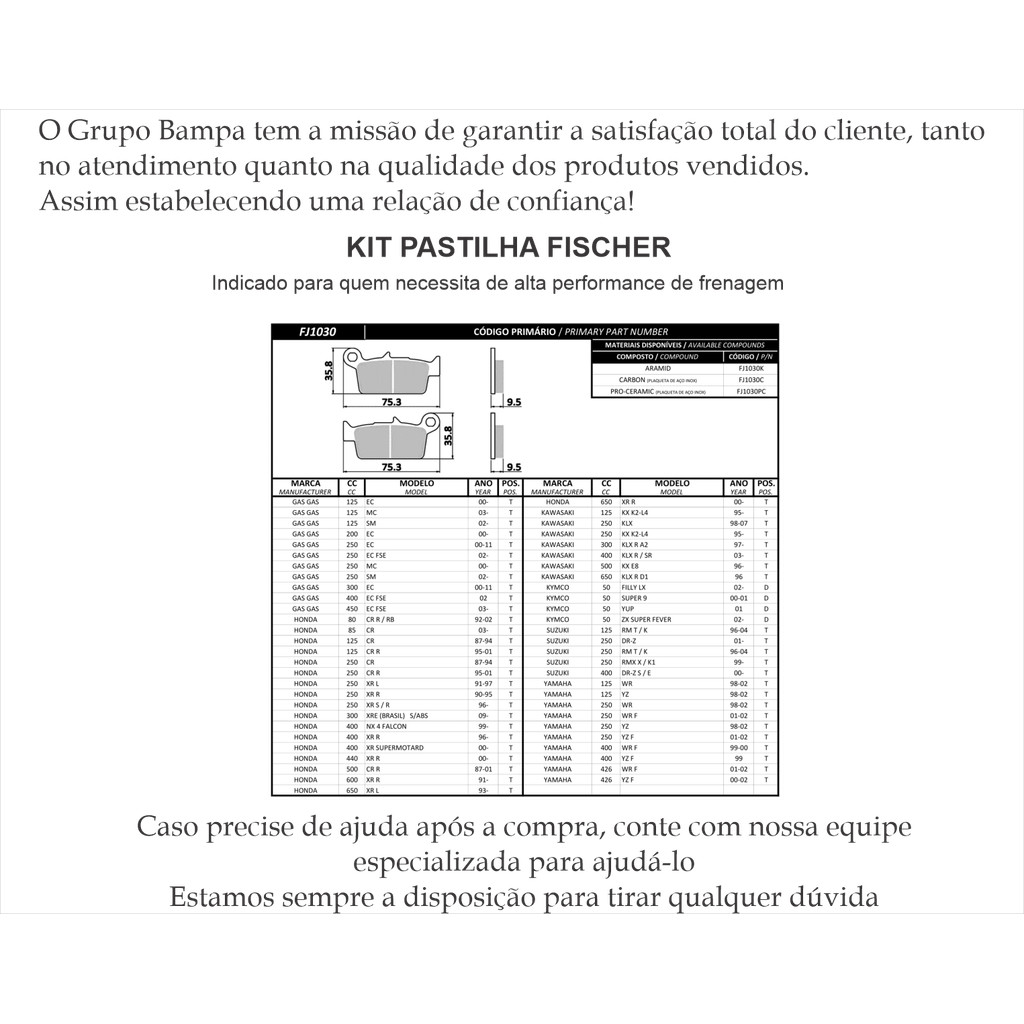 Pastilha Traseira Fischer FJ1030C XRE300 NX4 Falcon D-Tracker · foto 2