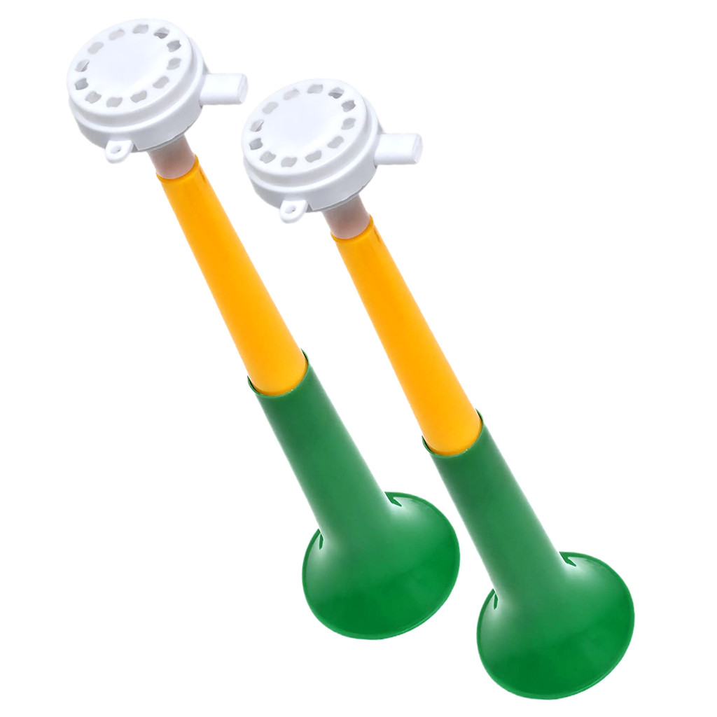 Kit com 2 Cornetas Vuvuzela Torcida Brasil Copa Do Mundo 35 x 8,5cm