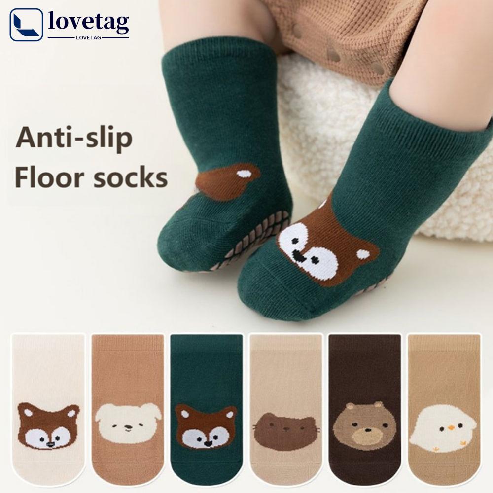 LOVETAG 6 Pares De Meias Infantis Antiderrapantes De Animais De Desenho Animado Com Estampa De Urso De Raposa Fofa Tramp