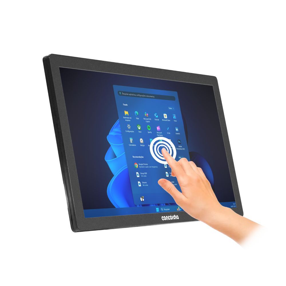 Monitor Touch Concórdia TS22 22" Capacitive HDMI, VGA e USB
