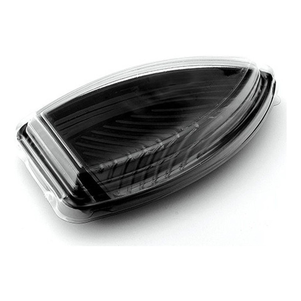 100 Barca Boat Com Tampa Açai Sushi Descartável 28cm X 15cm