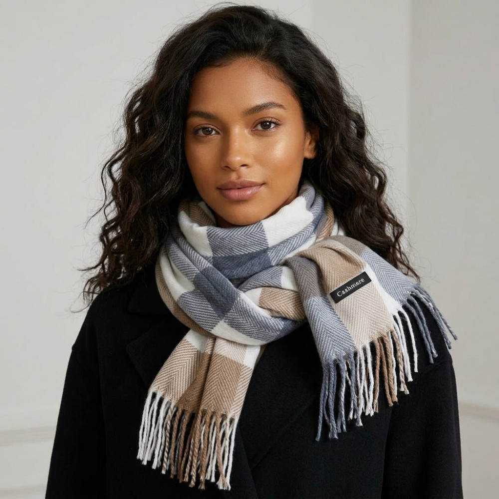 Cachecol Xadrez Feminino Lengo Pashimina Echarpe Masculino Unissex Para Frio Inverno