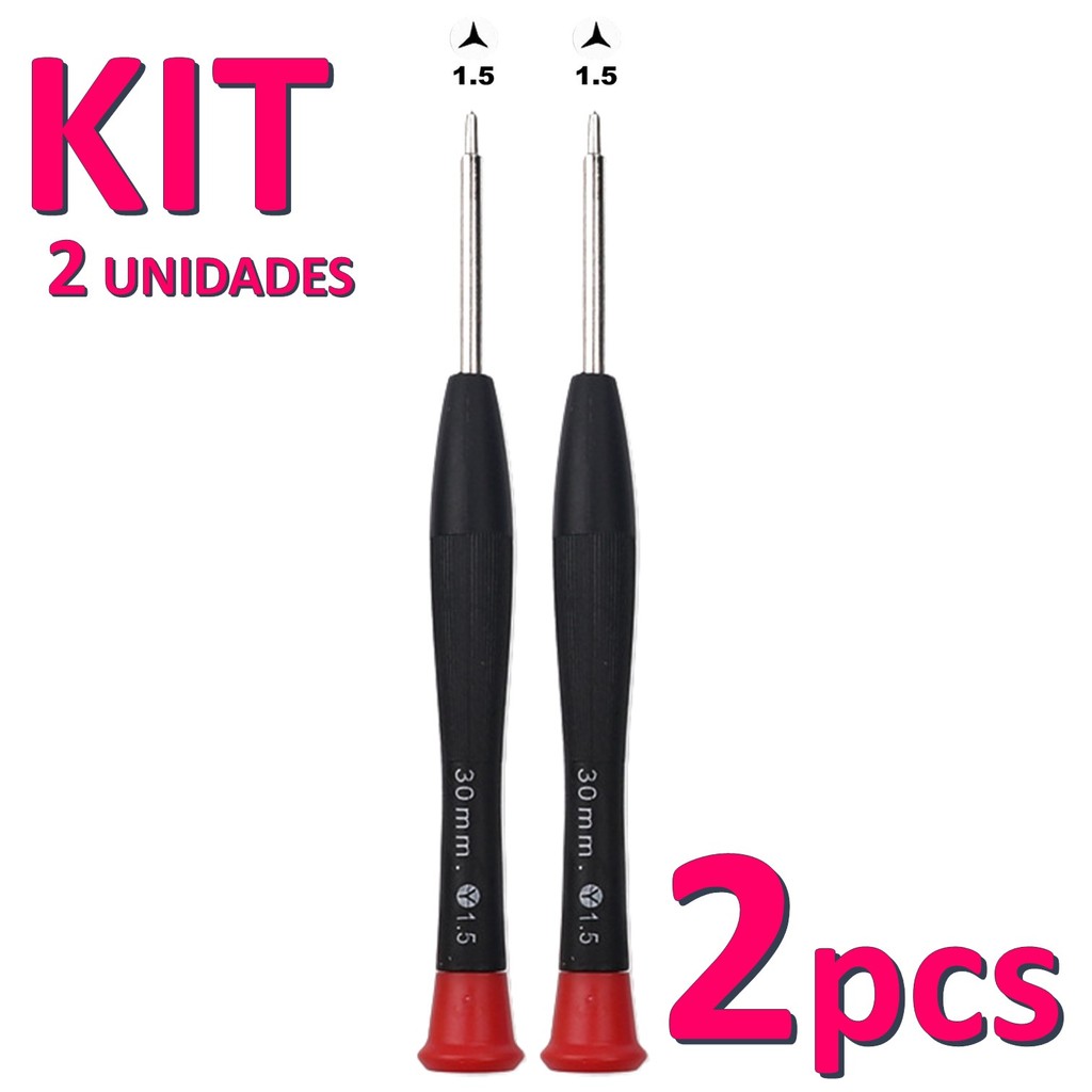 Kit 2 Chaves de Fenda Y 1.5 Tri-wing 30mm - Manutenção Reparo de Consoles e Eletrônicos