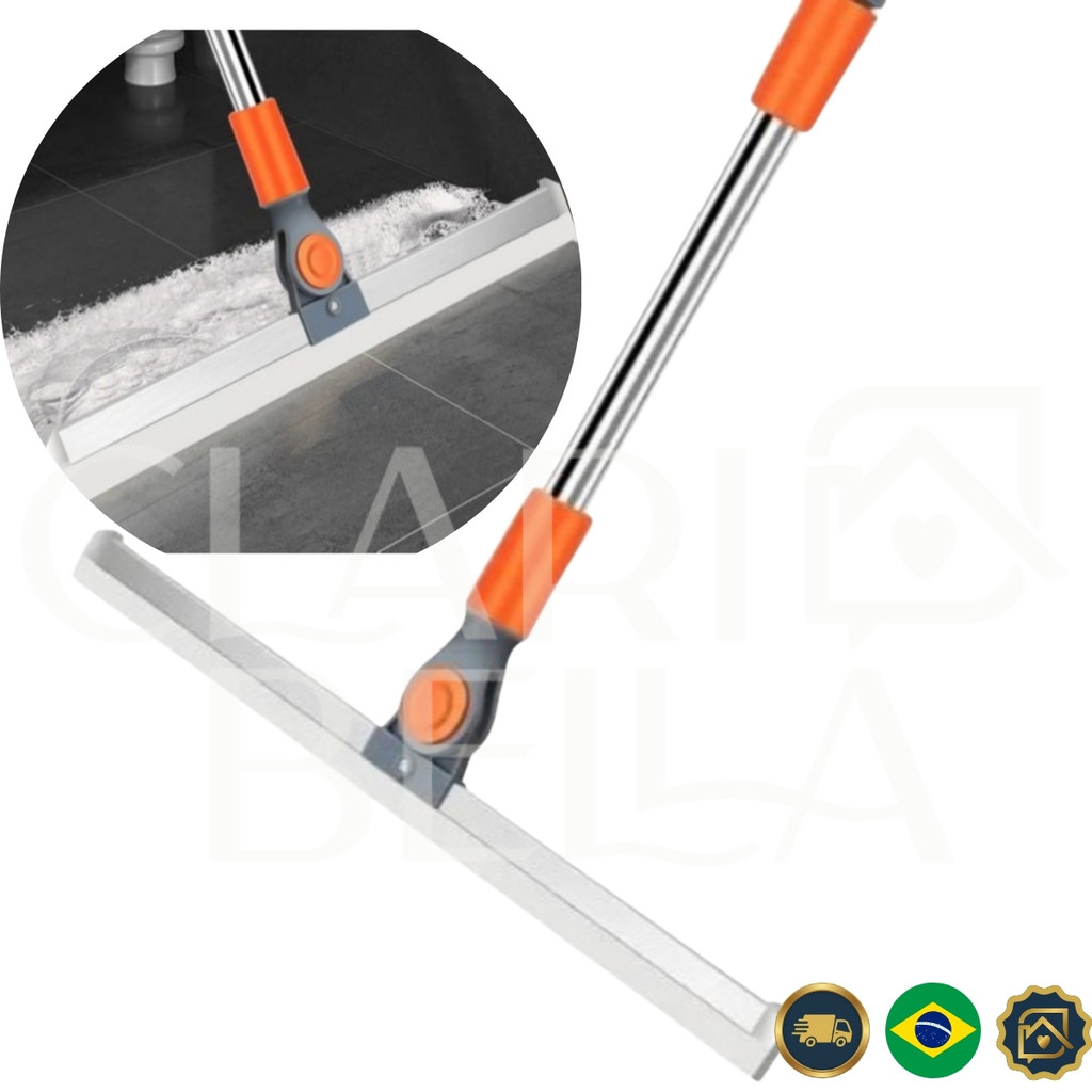 Rodo Vassoura Mágica Silicone Multiuso Cabo Extensor Remove Pelos Água Vidro Piso Limpeza Fácil
