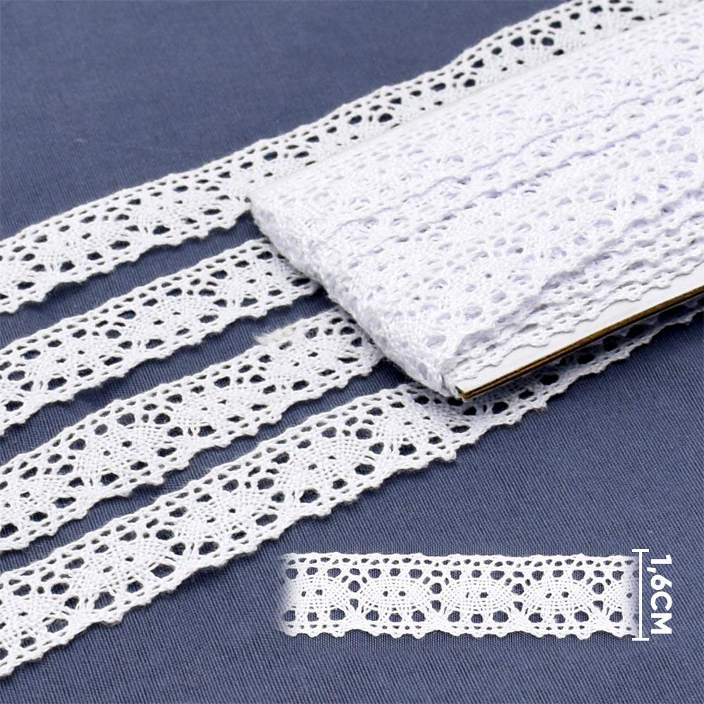 Renda de Algodão ArtePunto RA031 Branca 1,6cm - 10 Metros
