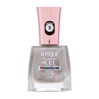 Top Coat Fixador Risqué Diamond Gel Cybercolors Pixelizado 9,5ml em Oferta na Shopee