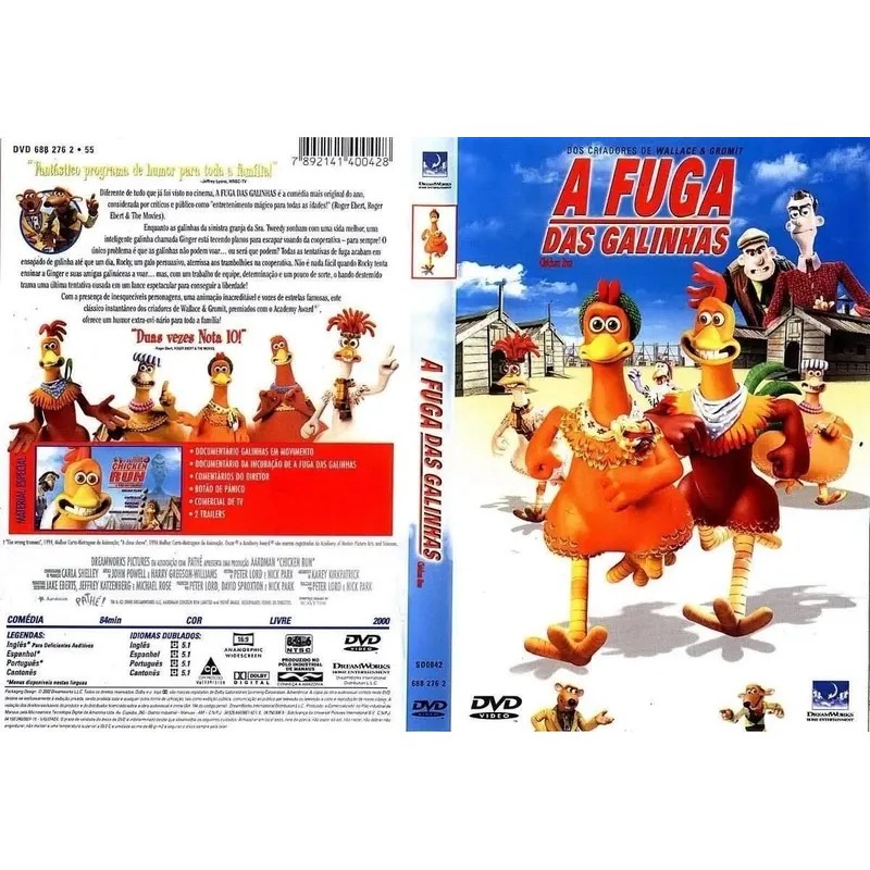 DVD A Fuga das Galinhas direção Peter Lord e Nick Park.
