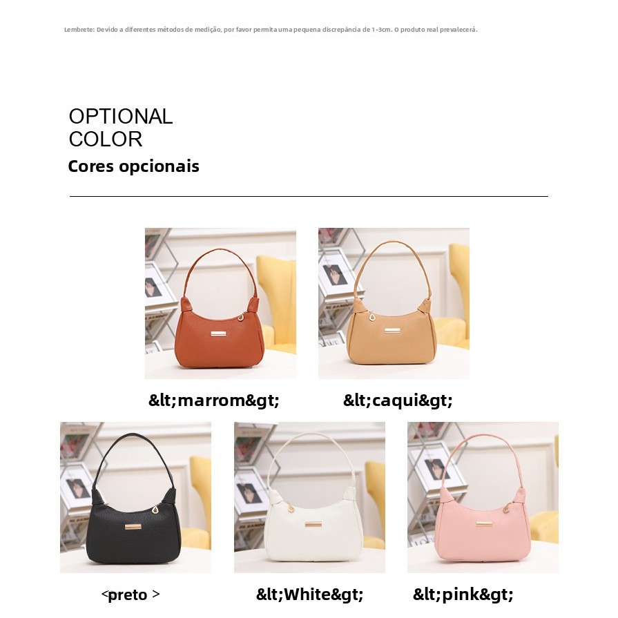 CHENXIAOHONG Women's shoulder bag/underarm accessory with lychee pattern, solid color, simple design. · foto 2