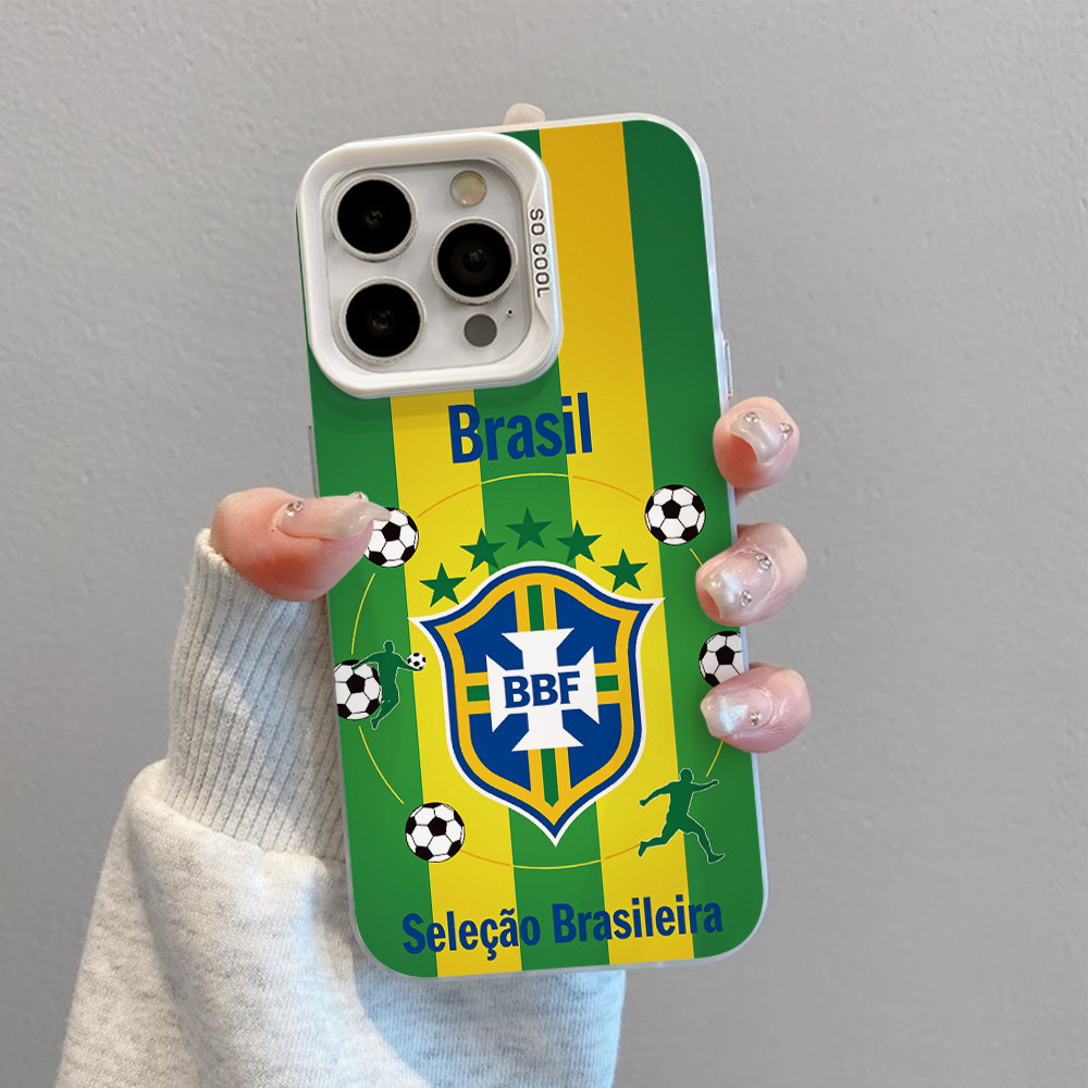 Capa Capinha Para iPhone17 16 15promax plus 12 13 14 11 7+ 8+ XsMax com estampa de Brasil seleção brasileira Y01265