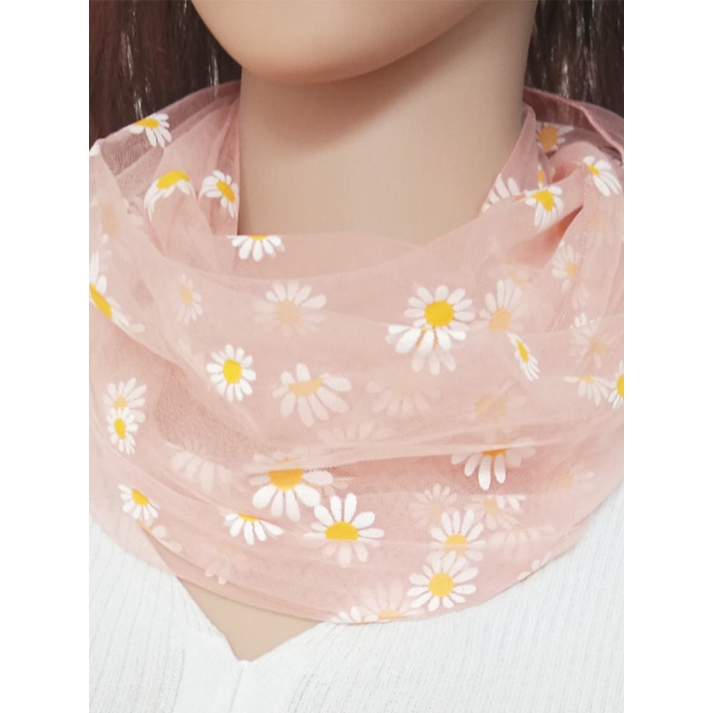 Estilo de fadas primavera outono doce cor gaze protetor solar proteção coluna Cervical cachecol pulôver feminino lenço f