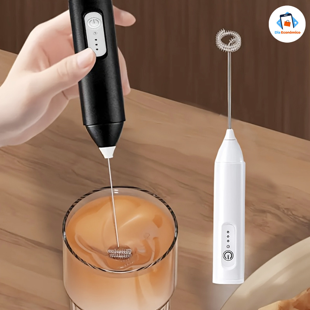 Misturador Elétrico para Café Clara de Ovo Bebidas Leite 2 em 1 Portátil