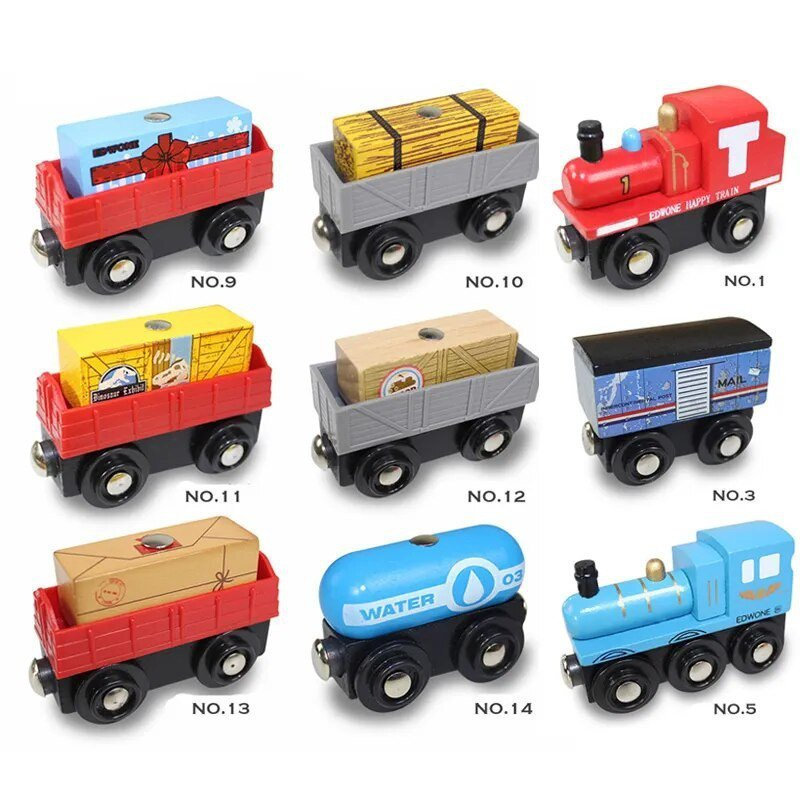 Brinquedo de Trem de Madeira Magnético Acessórios de Caminhão Helicóptero com Trilhos para Brinquedos Infantis IGJE