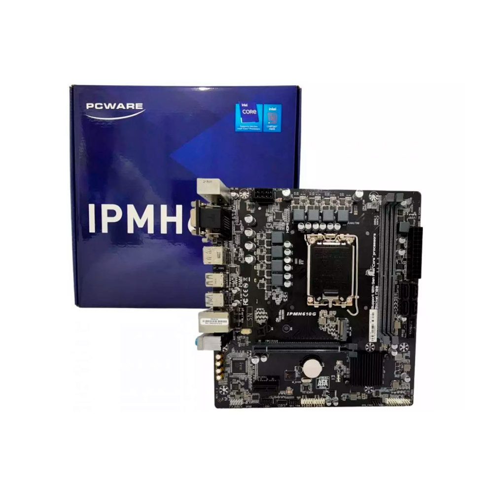 Placa Mãe Pcware Ipmh610g Matx Ddr4 Lga Lga1700, Micro Atx, Ddr4.