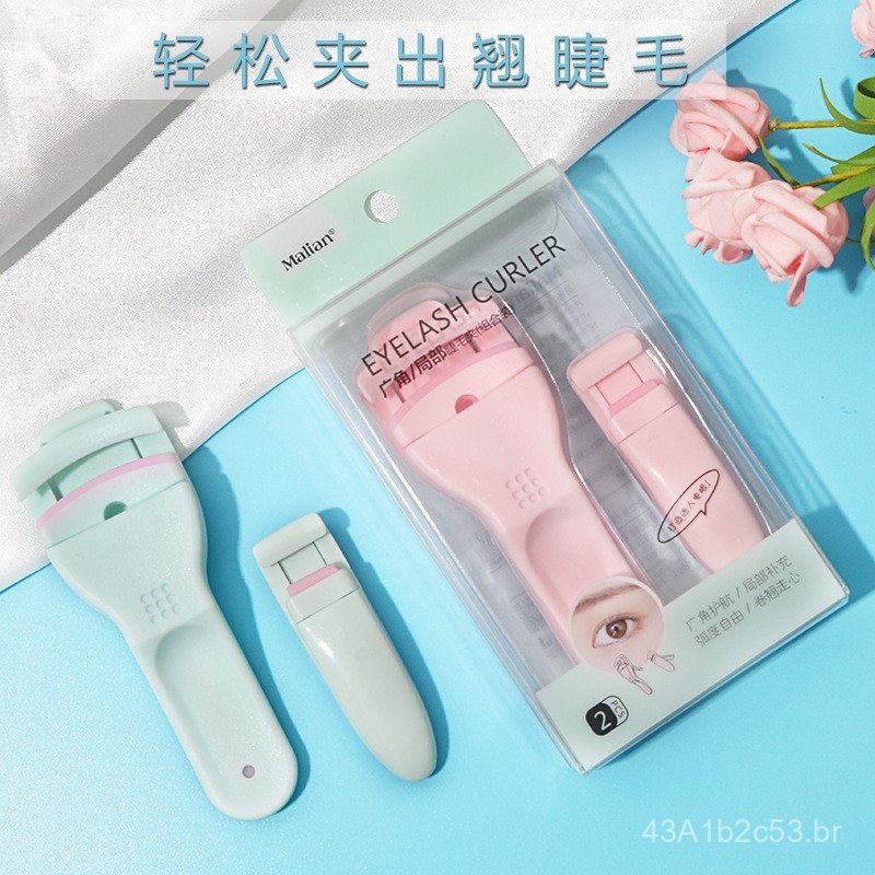 Conjunto de Curvadores de Cílios Marianne: Curvatura de Ângulo Amplo + Curvatura Segmentada Localizada, Mini Portátil de