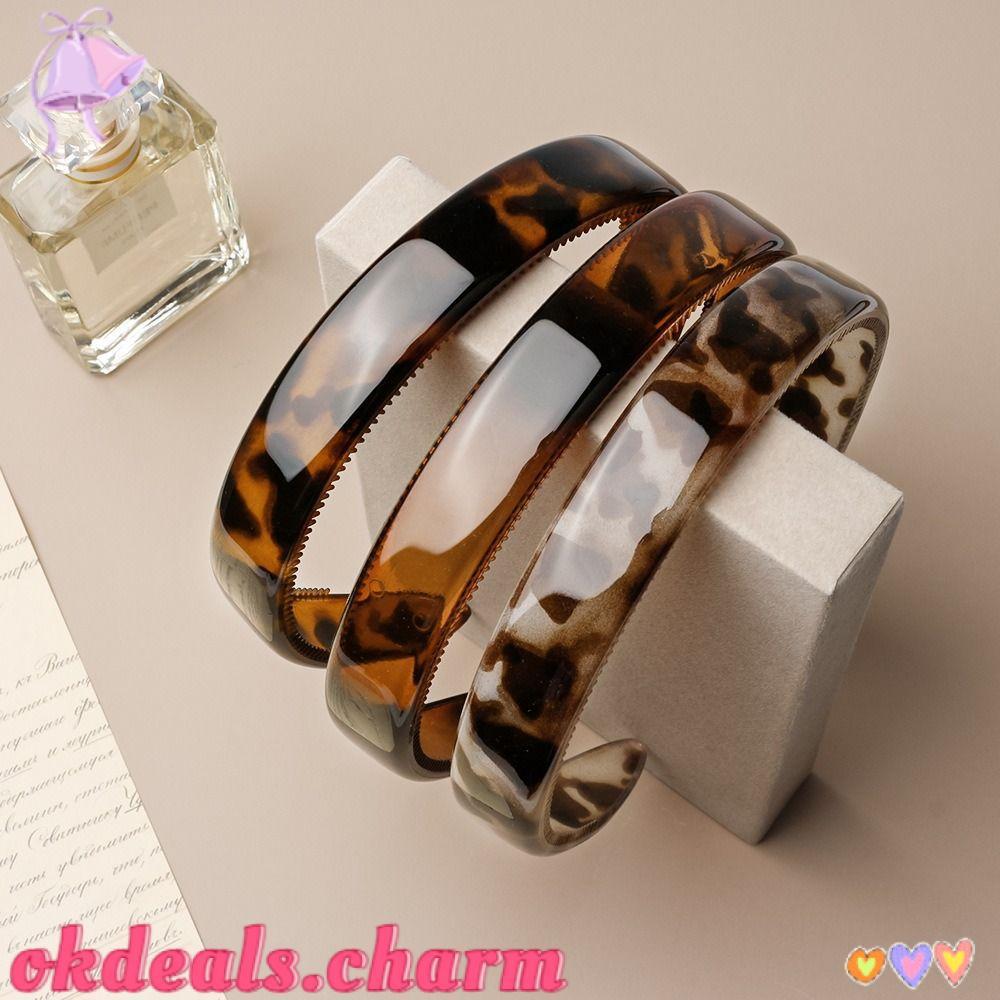 OKDEALS Argola De Cabelo De Leopardo , Tiara Feminina Com Dentes Antiderrapantes De Acetato , Acessórios Para Em Formato