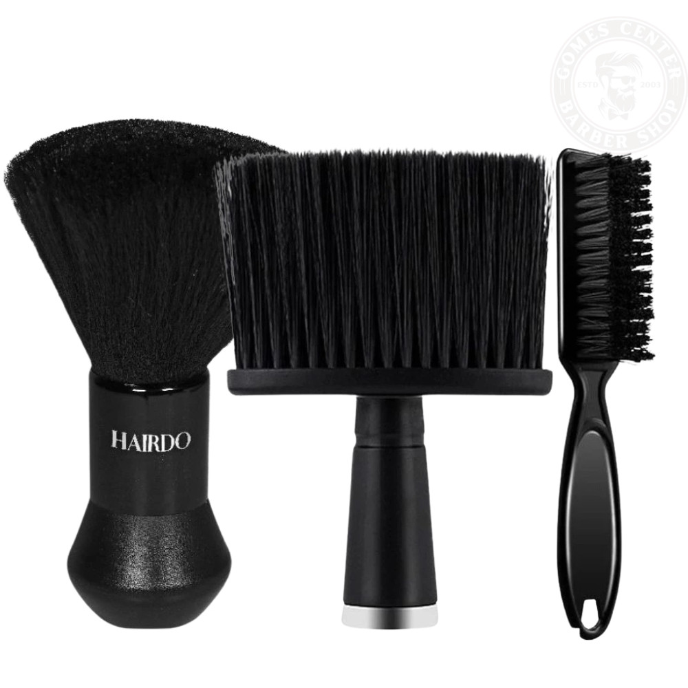 Espanador Bolinha + Espanador Black + Escovinha de Disfarce Preta Cerdas Super Macias