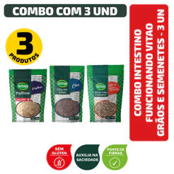 Combo Intestino Funcionando Vitao - Grãos e Sementes - 3 unidades