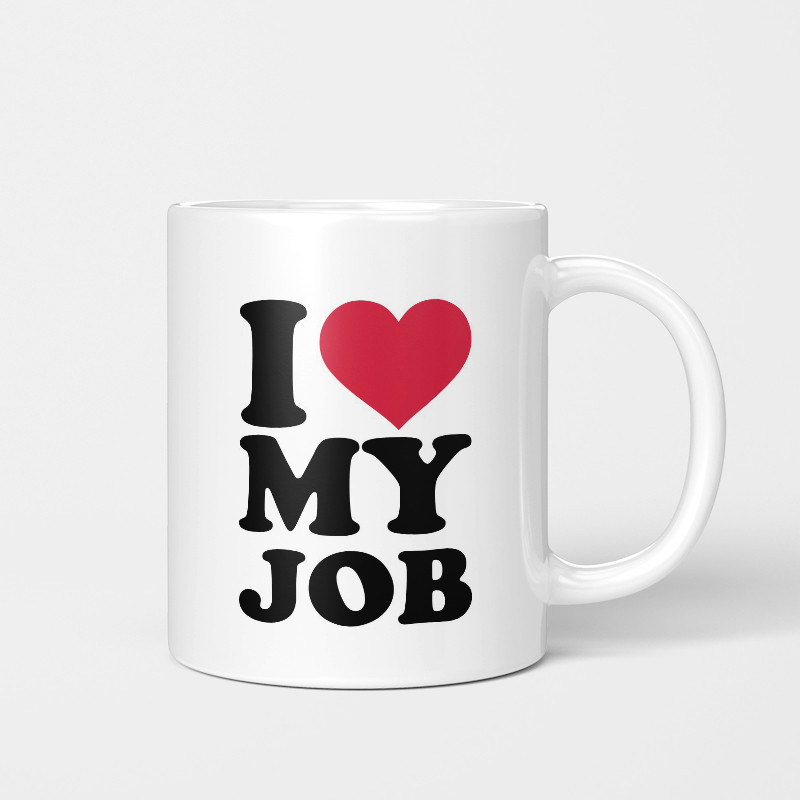 Eu amo meu trabalho Eu amo trabalho Caneca criativa Trabalhador de escritório Xícara de água Xícara de café