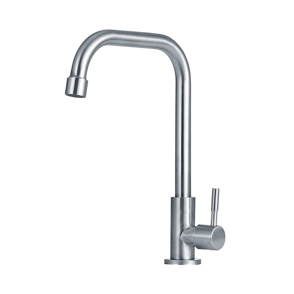 Torneira Para Cozinha Em Aço Inox 304 Escovado Tinguá Pingoo - Prata