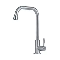 Torneira Para Cozinha Em Aço Inox 304 Escovado Tinguá Pingoo - Prata
