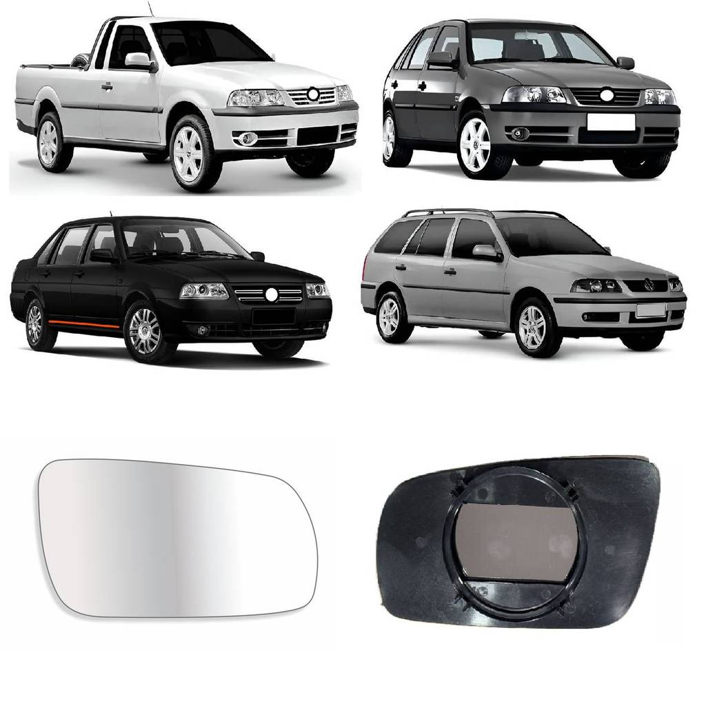 Lente Retrovisor Gol Parati Saveiro G3 2000 a 2007 Santana 1998 a 2006 C Base Direito
