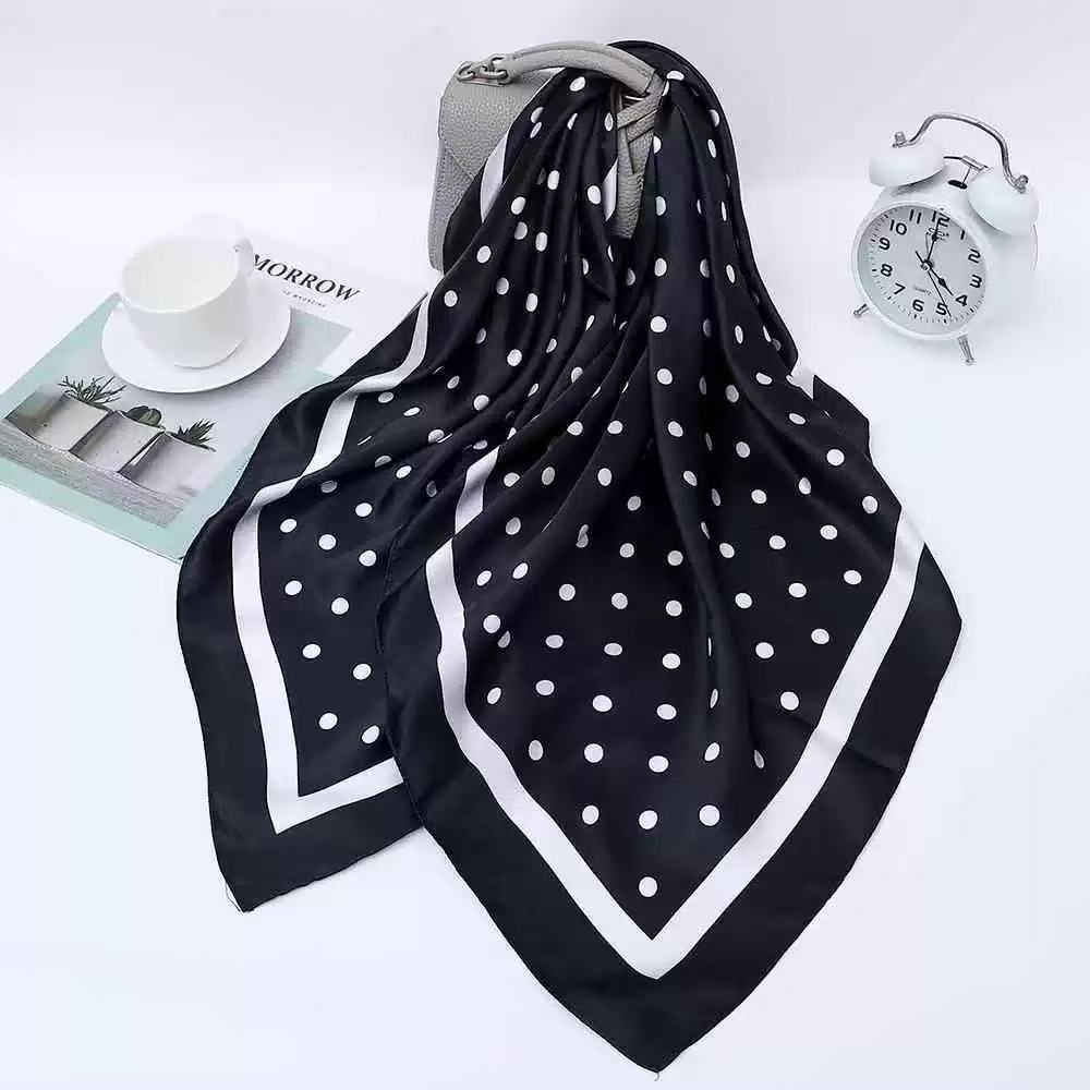 Lenços Estamapa Bolinha Grande Cetim Seda Elegante Primavera 90x90 Lenços da Moda cachecol Cetim Cabeça Pescoço em Oferta na Shopee