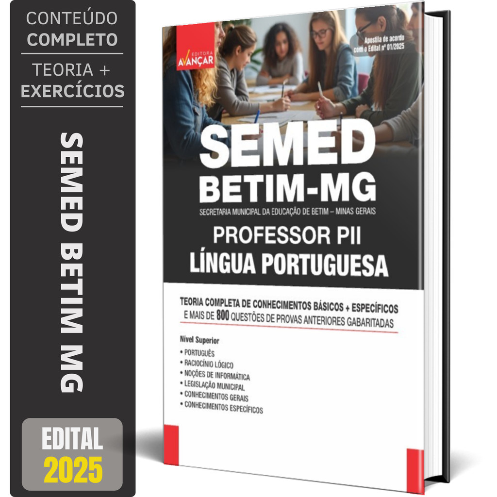 Apostila SEMED Betim 2026 - Professor P2 - Língua Portuguesa
