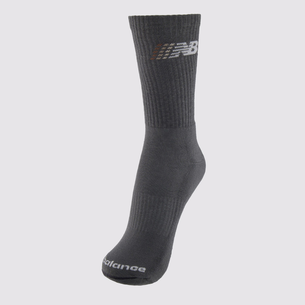Meia New Balance Cano Alto Graphic Cinza e Branca