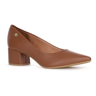Scarpin Vizzano Pelica Salto Bloco Marrom - Feminino em Oferta na Shopee