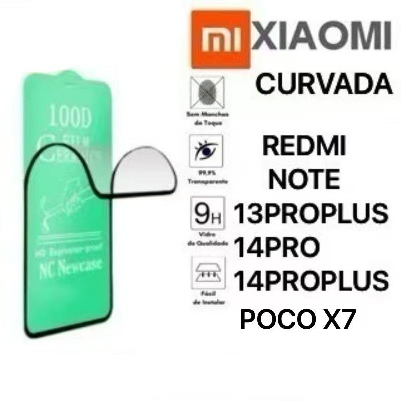 Película Curvada De Cerâmica 3D 9D Para Xiaomi Redmi Note 13 PRO PLUS/14 PRO/14 PRO PLUS/POCO X7