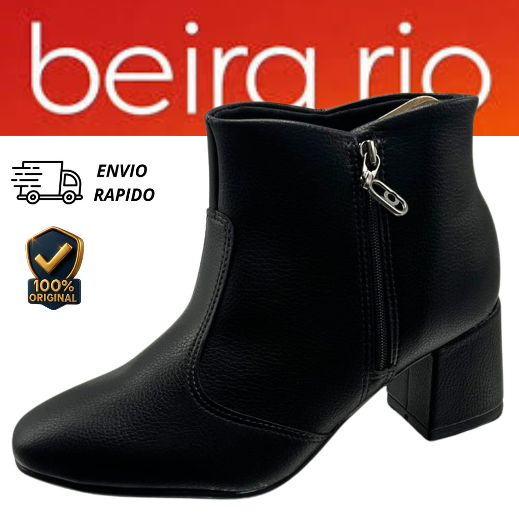 Bota Feminina Beira Rio 9076.108 Cano Curto Casual Conforto Uso Diário