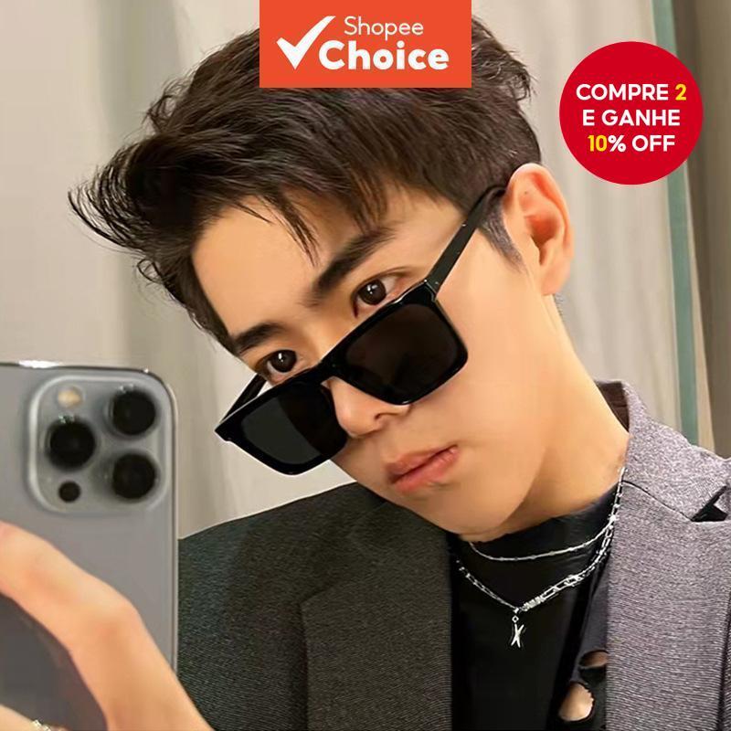 Óculos De Sol Quadrados Coreanos Da Moda UV400 Unissex Leve Armação Retrô Para Dirigir Esportes Diários