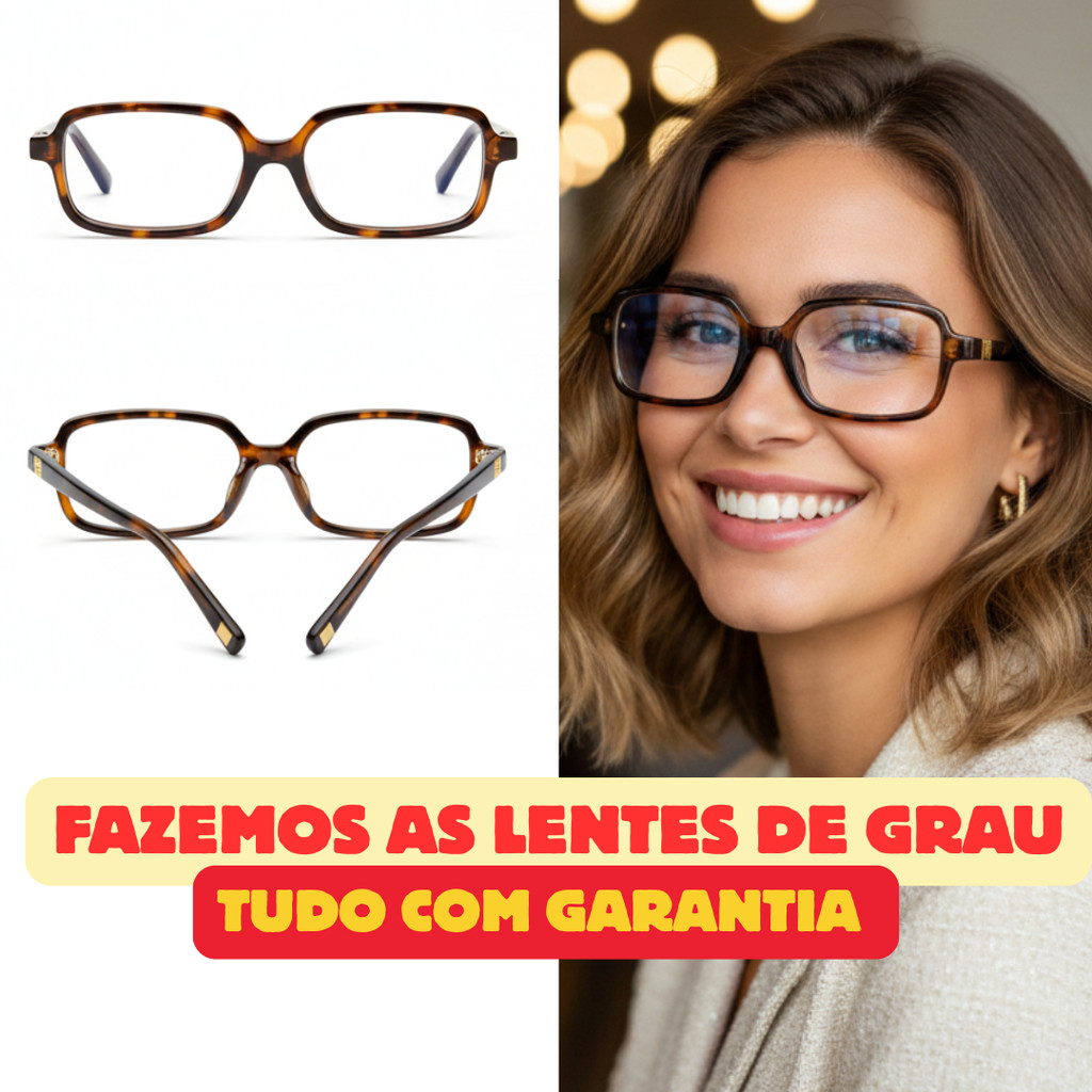 DR-60 Armação de Óculos Feminino Retangular Onça Acetato Estilo Miumiu Quadrado Vintage