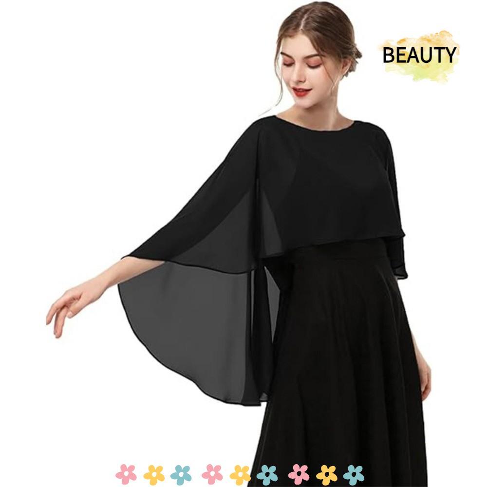 BEAUTYHOMEBR Xale De Casamento , Chiffon Com Bainha Alta E Baixa De Cor Sólida , Proteção Solar Respirável , Estolas De 