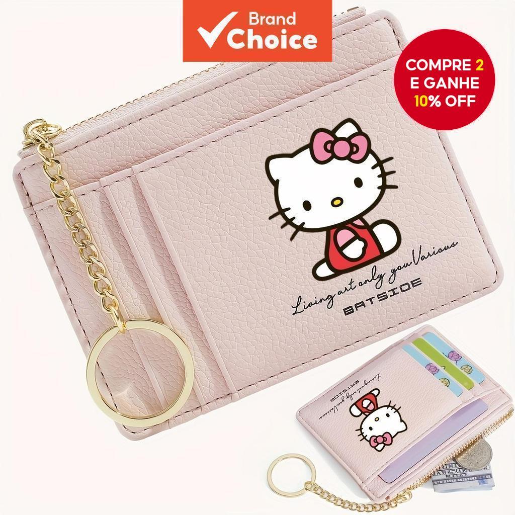 Carteira Porta-Cartões Sanrio Hello Kitty Para Mulheres – Capa De Couro PU , Organizador De Vários , Pingente De Bolsa F em Oferta na Shopee