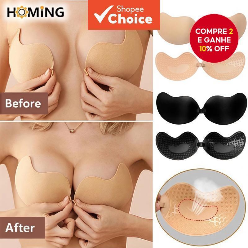 2 Pares De Sutiã Push-Up De Silicone Invisível , Intensificador De Decote Adesivo Reutilizável Para Mulheres