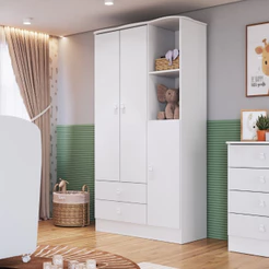 Guarda Roupa Infantil 3 Portas 2 Gavetas Tedy Percasa