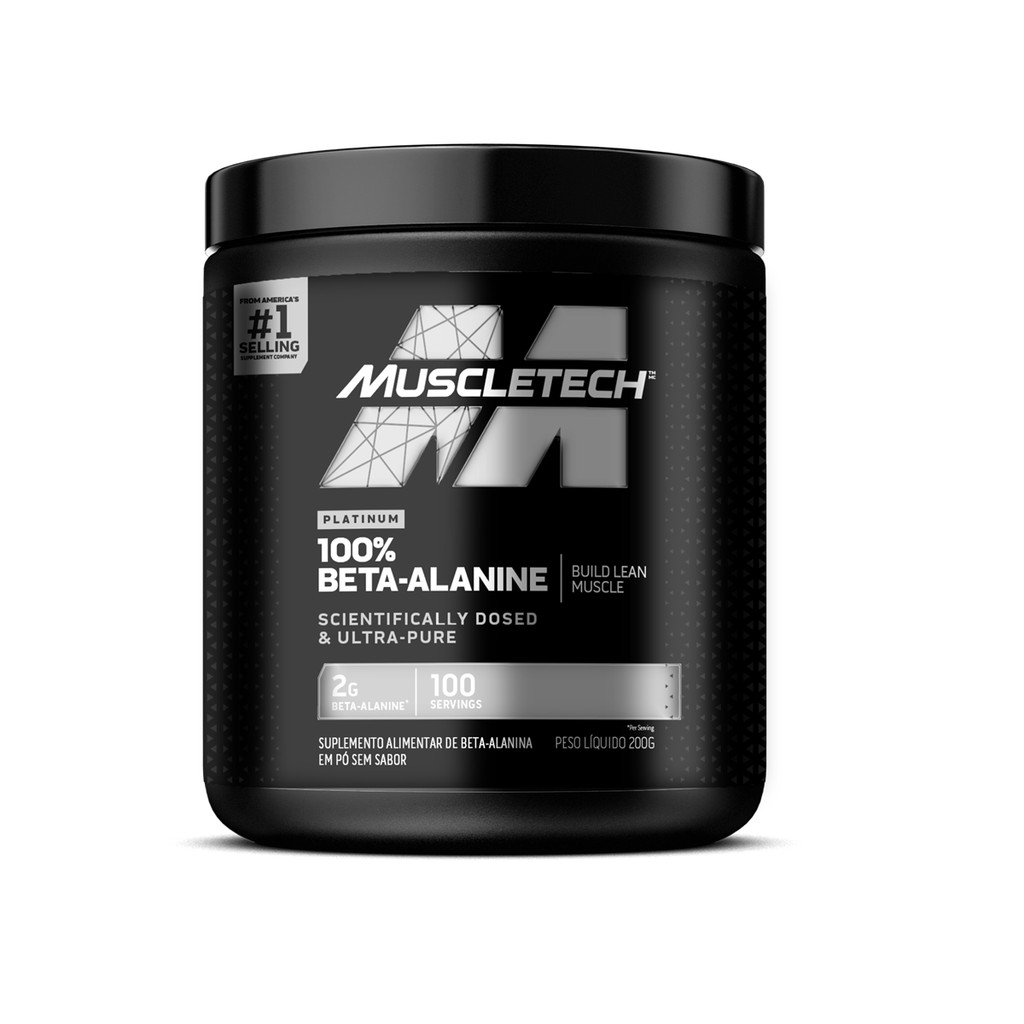 Beta-Alanina Platinum 100% Pura MuscleTech 200g Sem Sabor