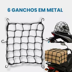 Rede Elastica Aranha 40x40 Moto Bagageiro Bau Capa de Chuva