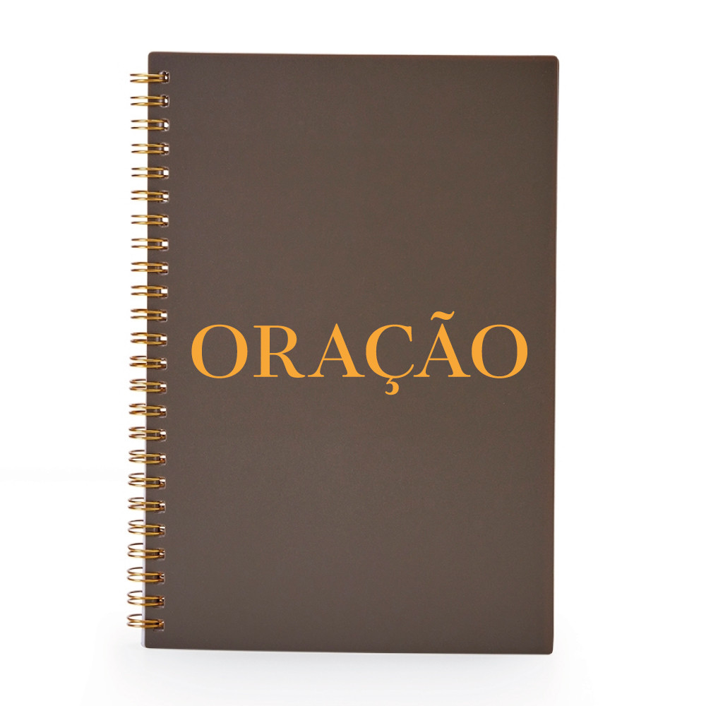 Caderno de Oração Devocional A5 Pautado Com Frase Cristã Evangélica