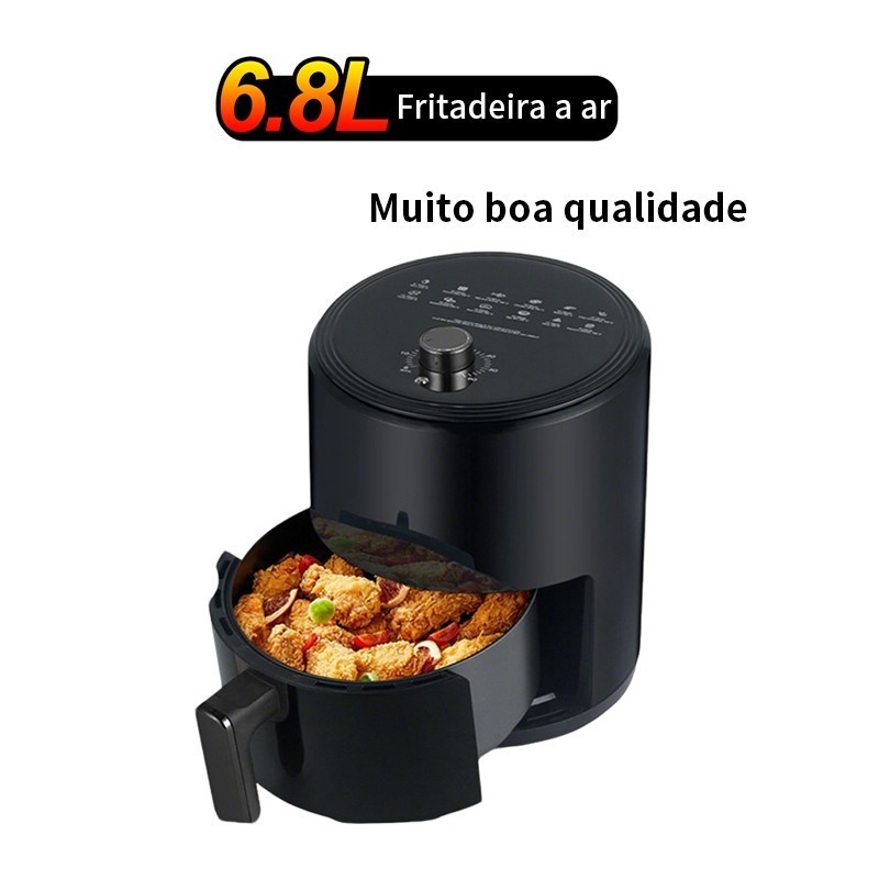 Fritadeira Sem Óleo 1400W 6.8L Inox