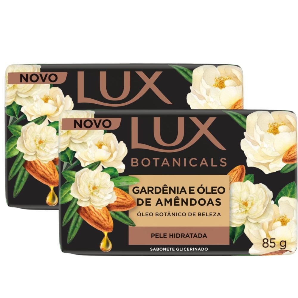 Kit 2 Sabonete em Barra Lux Botânicas Gardênia e Óleo de Amêndoas 85g em Oferta na Shopee