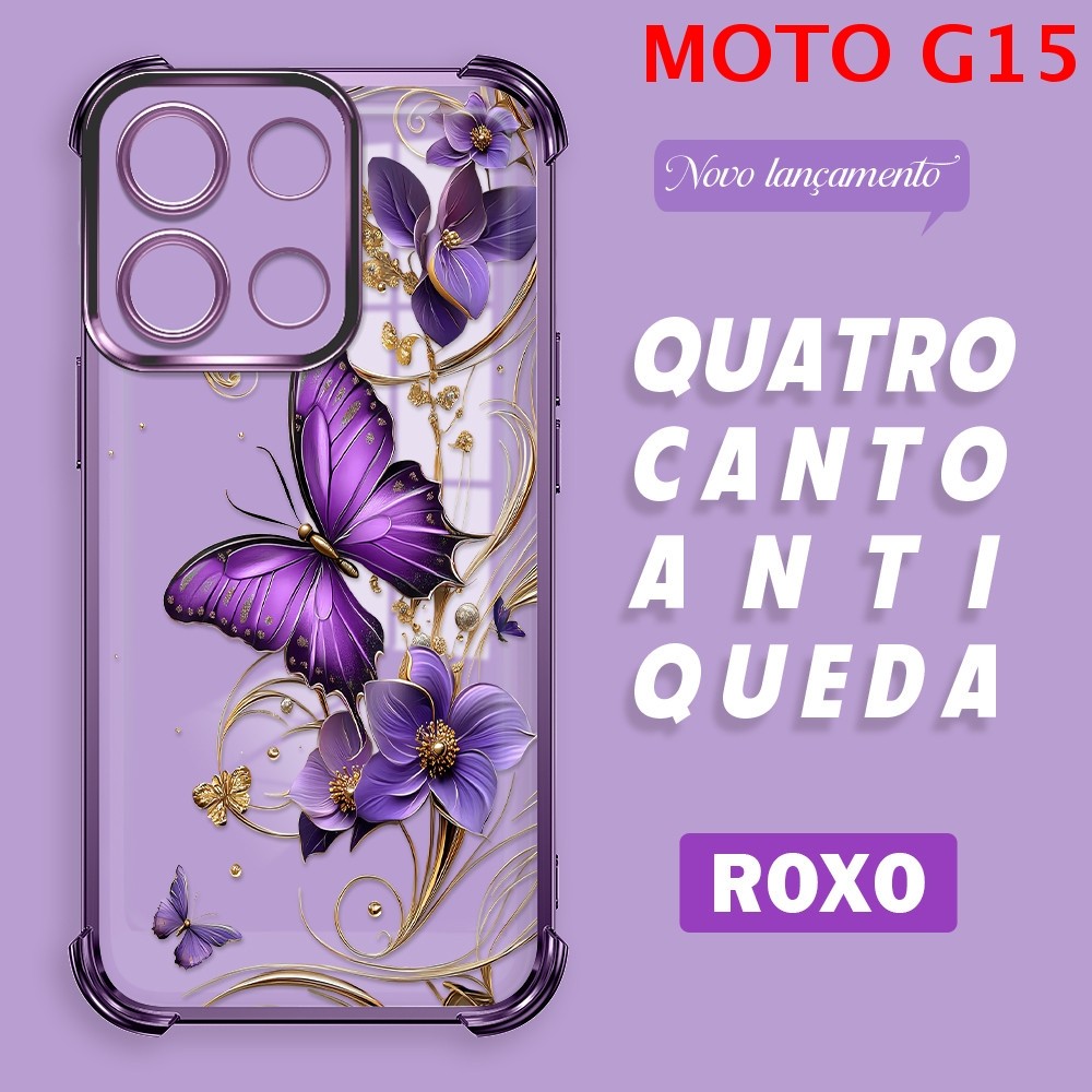 Capa Para Motorola Moto G15 G17 Capinha Anti Choque Case Transparente 0647 FS