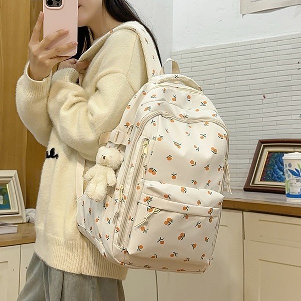 Versão coreana ins simples estudantes do ensino médio estilo doce mochila feminina bonito estilo Campus bolsa Casual peq